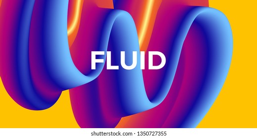Trendy abstract design template with 3d flow shapes. Dynamic gradient composition. Applicable for landing pages, covers, brochures, flyers, presentations, banners. Vector illustration. Eps10