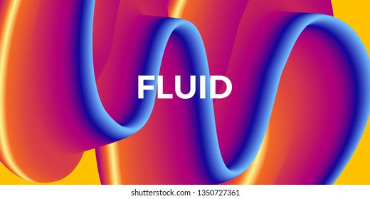 Trendy abstract design template with 3d flow shapes. Dynamic gradient composition. Applicable for landing pages, covers, brochures, flyers, presentations, banners. Vector illustration. Eps10