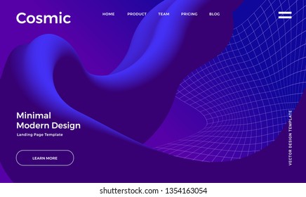 Trendy abstract design template with 3d flow shapes. Dynamic gradient composition. Applicable for landing pages, covers, brochures, flyers, presentations, banners. Vector illustration. Eps10
