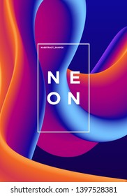 Trendy abstract design template with 3d flow shapes. Dynamic gradient composition. Applicable for covers, brochures, flyers, presentations, banners. Vector illustration. Eps10