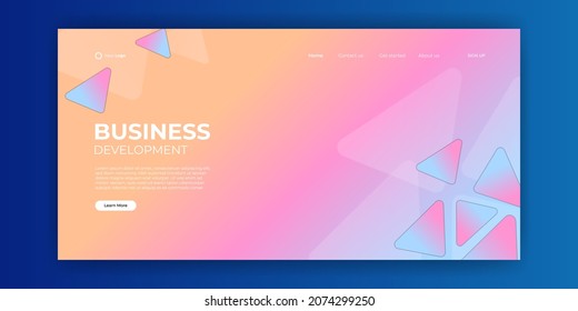 Trendy abstract design template with 3d flow shapes. Dynamic gradient composition. Applicable for landing pages, covers, brochures, flyers, presentations, banners. Vector illustration
