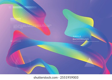 Fondo de Plantilla de diseño Abstractas de moda con composición de degradado dinámico de flujo de forma lineal 3D. Aplicable para el cartel, el Anuncio, la presentación, el Fondo de pantalla móvil y el escritorio
