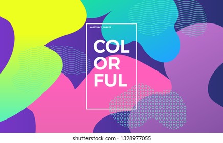 Trendy abstract design template with fluid and liquid shapes. Bright pattern gradient backgrounds. Applicable for covers, brochures, flyers, presentations, banners. Vector illustration. Eps10