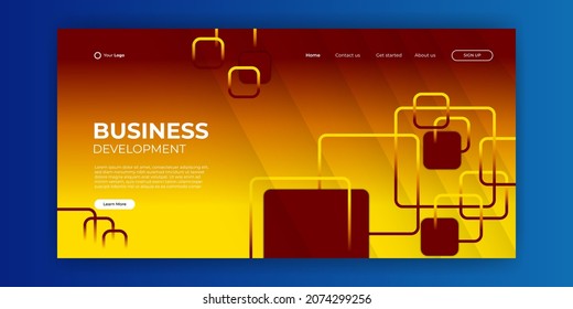 Trendy abstract design template with geometric shapes. Dynamic gradient composition. Applicable for landing pages, covers, brochures, flyers, presentations, banners. Vector illustration