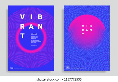 Trendy abstract design templates with bright color vibrant gradient shapes. Applicable for covers, placards, posters, flyers, presentations and banners. Vector illustration. Eps10