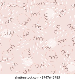 Trendy abstrakte doodle nahtlose Illustration. Naturfarbe, pastellfarbene Vektorgrafik. Moderner einfarbiger Hintergrund. 