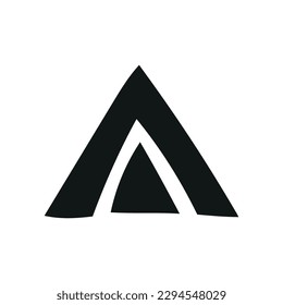 Trendy abstract double Nordic triangle in minimalist hand drawn style