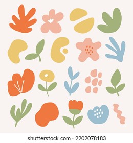 Trendy abstract elements in boho style.Modern hand drawn minimal abstract form.