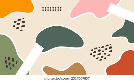 Trendy Abstract Floral Hand Drawn Minimal Background Design