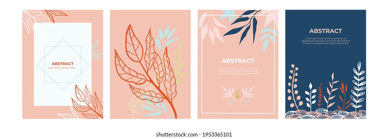 Trendy abstract floral template with colorful concept. Suit to use for social media posts, mobile apps, banners design, web or internet ads. Vector illustration with modern boho style