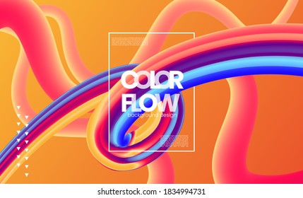 Trendy abstract flow colorful background