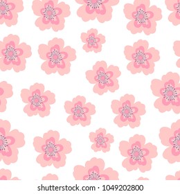 Trendy abstract flowers. Vector seamless pattern. Floral background.