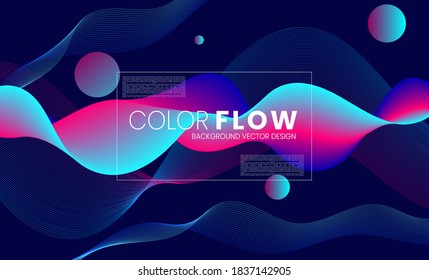 Trendy abstract fluid flow colorful background vector