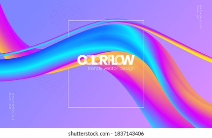 Trendy abstract fluid flow colorful background vector