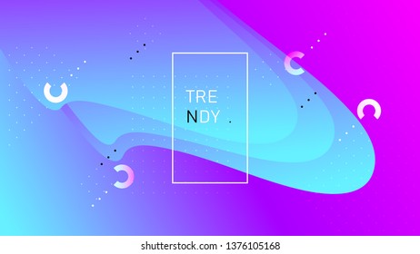 Trendy abstract fluid geometric background, colorful dynamic wallpaper, futuristic vector shapes