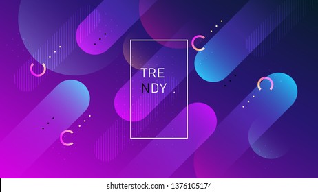 Trendy abstract fluid geometric background, colorful dynamic wallpaper, futuristic vector shapes