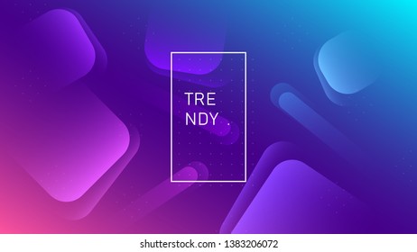 Trendy abstract fluid geometric background, colorful memphis dynamic wallpaper, futuristic vector shapes