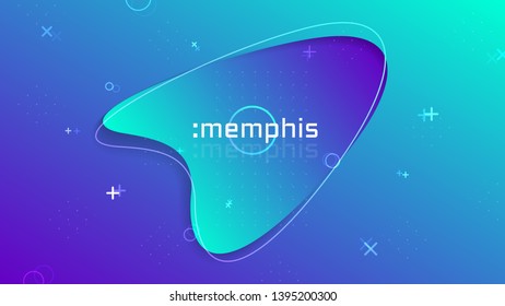 Trendy abstract fluid geometric background, colorful memphis dynamic wallpaper, futuristic vector shapes