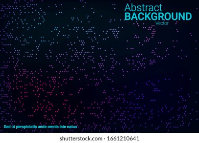 Diseño de volante abstracto de moda con textura de neón azul, violeta, verde, rosa de medio tono sobre fondo oscuro para el diseño de fondo web, diseño de portada. El elemento de diseño moderno Ilustración vectorial 3d.