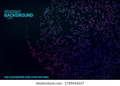 Diseño de volante abstracto moderno con textura de neón de medio tono azul, púrpura, verde y rosa sobre fondo oscuro para diseño de fondo web, diseño de portada. El elemento de diseño moderno Ilustración vectorial 3d.