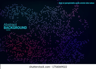 Diseño de volante abstracto moderno con textura de neón de medio tono azul, púrpura, verde y rosa sobre fondo oscuro para diseño de fondo web, diseño de portada. El elemento de diseño moderno Ilustración vectorial 3d.