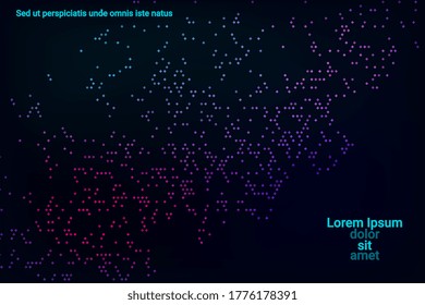Diseño de volante abstracto moderno con textura de neón de medio tono azul, púrpura, verde y rosa sobre fondo oscuro para diseño de fondo web, diseño de portada. El elemento de diseño moderno Ilustración vectorial 3d.