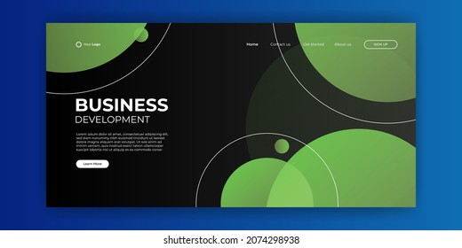 Trendy abstract geometric background for your landing page design. Minimal background for for website designs. Creative horizontal website. Corporate landing page block vector illustration template.