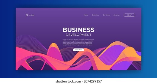 Trendy abstract geometric background for your landing page design. Minimal background for for website designs. Creative horizontal website. Corporate landing page block vector illustration template