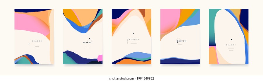 Trendy abstract geometric backgrounds. Cute modern templates for your design.