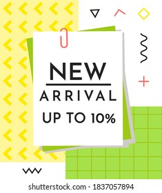 Venta de moda de burbujas geométricas abstractas de moda. Nueva llegada, gran venta y oferta especial. El viernes negro hasta. Gran descuento. Estilo de diseño de afiches retro de carteles de carteles Vivid. Colores y formas vintage en el estilo memphis