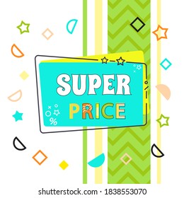 Venta de moda de burbujas geométricas abstractas de moda. Nueva llegada, gran venta y oferta especial. El viernes negro hasta. Gran descuento. Estilo de diseño de afiches retro de carteles de carteles Vivid. Colores y formas vintage en el estilo memphis