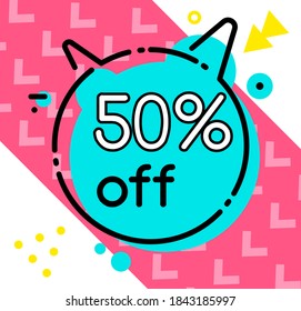 Venta de moda de burbujas geométricas abstractas de moda. Nueva llegada, gran venta y oferta especial. El viernes negro hasta. Gran descuento. Estilo de diseño de afiches retro de carteles de carteles Vivid. Colores y formas vintage en el estilo memphis