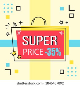 Venta de moda de burbujas geométricas abstractas de moda. Nueva llegada, gran venta y oferta especial. El viernes negro hasta. Gran descuento. Estilo de diseño de afiches retro de carteles de carteles Vivid. Colores y formas vintage en el estilo memphis