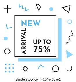 Trendy abstrakte geometrische Blase Hot Sale. Neue Ankunft, großer Verkauf und Sonderangebot. Schwarzer Freitag bis zu. Großer Rabatt. Vivid Banner Retro Poster Design Stil. Vintage-Farben und -Formen im Stilstil