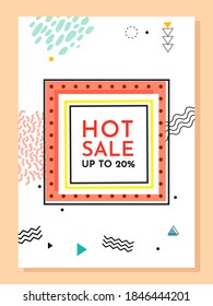 Trendy abstrakte geometrische Blase Hot Sale. Neue Ankunft, großer Verkauf und Sonderangebot. Schwarzer Freitag bis zu. Großer Rabatt. Vivid Banner Retro Poster Design Stil. Vintage-Farben und -Formen im Stilstil