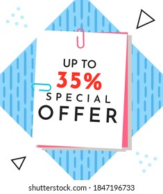Trendy abstract geometric bubble hot sale. New arrival, big sale and special offer. Black friday up to. Big discount. Vivid banner retro poster design style. Vintage colors and shapes in memphis style