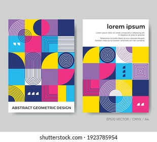 Trendy abstract geometric design creative vector brochure template