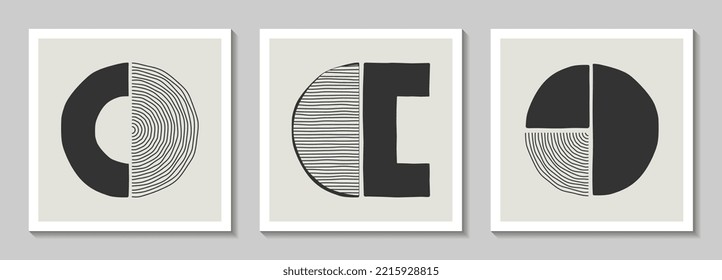 Trendy abstract geometric print for wall decoration,brochure and wallpaper, modern design vector hand painted background