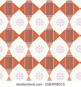 A trendy abstract geometric seamless pattern design, perfect for wallpapers, textiles, and digital backgrounds. High-quality vector file with a stylish and modern aesthetic.