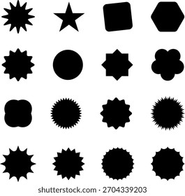 Conjunto de forma geométrica Abstractas de moda. Coloridos marcos, etiquetas y Elementos de diseño funky en estilo retro moderno de los años 90 - 2000. Flor, estrella, onda, corazón, círculo, espiral - Elementos para el diseño de carteles
