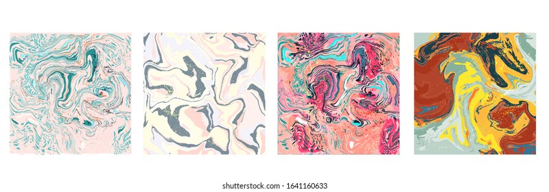 Trendy abstract gold marble texture background. Modern artwork paint swirls. For wallpapers, banners, posters, cards, invitations, website design. Vector illustration.