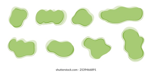 Conjunto de Vector de elemento gráfico de forma libre verde abstracto de moda para decorar obras de arte