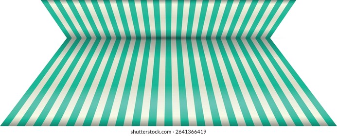Trendy abstract green stripes background. Color gradient vector illustration for web, template, posters, card, banner. Pastel colors simple striped studio backdrop with empty space for your content