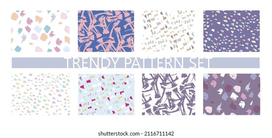 Trendy abstract hand drawn doodle pattern background. Trendy template design elements.