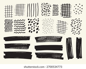 Plantilla de doodle dibujada a mano abstracta de moda, fondo de Vector. Elementos de diseño de Plantilla de medios sociales.