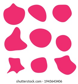 Trendy abstract hand drawn set with wave lines, circles and liquid shapes.
