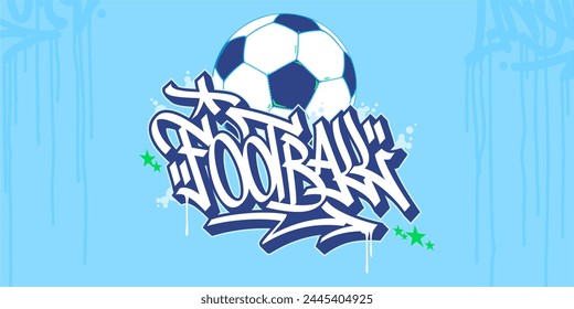 Trendy Abstract Hip Hop Urban Street Art Graffiti Style Word Football Vector Illustration Art