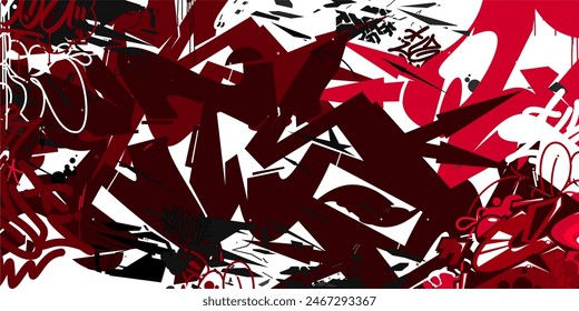 Trendy Abstract Hip Hop Urban Street Art Graffiti Style Vector Illustration Background Template