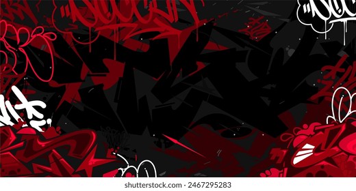 Trendy Abstract Hip Hop Urban Street Art Graffiti Style Vector Illustration Background Template
