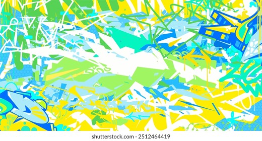 Trendy Abstract Hip Hop Urban Street Art Graffiti Style Vector Illustration Background Template